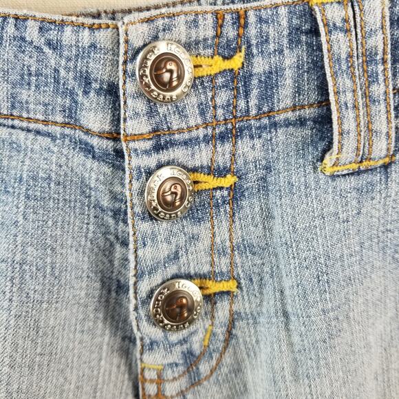 Duck Head Vintage Denim Blue Jeans Shorty Mini Shorts Button Fly Ducks Size 5 - Picture 3 of 6